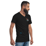 "Peace Through Parkour" V-Neck with #Hashtag message on back- Unisex Short Sleeve V-Neck T-Shirt